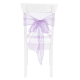 10Pcs Organza Banquet Chair Sash Exquisite Chair Bows Sashes for Wedding Party DecorationLight Purple