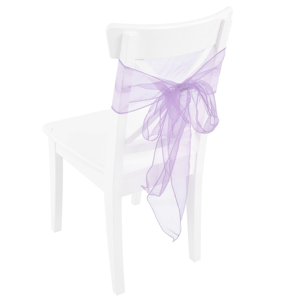 10Pcs Organza Banquet Chair Sash Exquisite Chair Bows Sashes for Wedding Party DecorationLight Purple