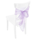 10Pcs Organza Banquet Chair Sash Exquisite Chair Bows Sashes for Wedding Party DecorationLight Purple