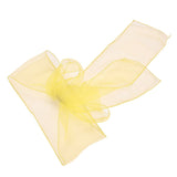 10Pcs Organza Banquet Chair Sash Exquisite Chair Bows Sashes for Wedding Party DecorationBright Yellow - Front View
