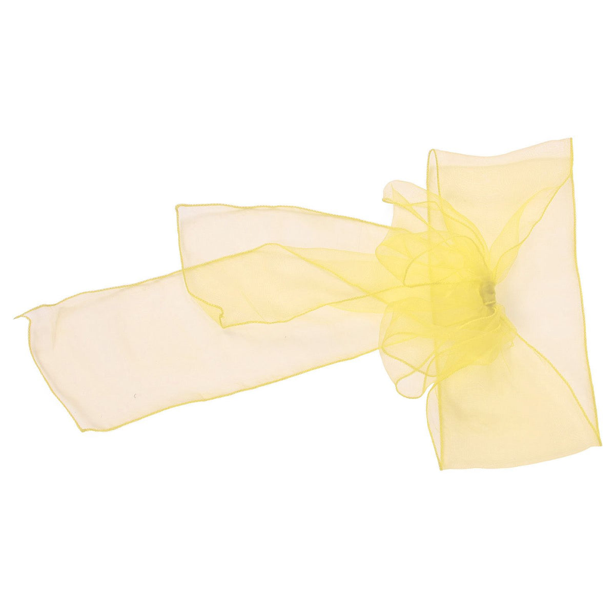 10Pcs Organza Banquet Chair Sash Exquisite Chair Bows Sashes for Wedding Party DecorationBright Yellow