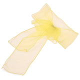 10Pcs Organza Banquet Chair Sash Exquisite Chair Bows Sashes for Wedding Party DecorationBright Yellow - Rear View