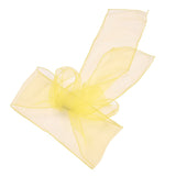 10Pcs Organza Banquet Chair Sash Exquisite Chair Bows Sashes for Wedding Party DecorationBright Yellow - Close-Up Angle