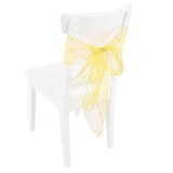 10Pcs Organza Banquet Chair Sash Exquisite Chair Bows Sashes for Wedding Party DecorationBright Yellow