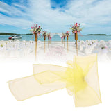10Pcs Organza Banquet Chair Sash Exquisite Chair Bows Sashes for Wedding Party DecorationBright Yellow
