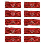 10Pcs Chair Cover Bands Elastic Stretch Sashes Bows for Wedding Banquet Hotel DecorationBright Red