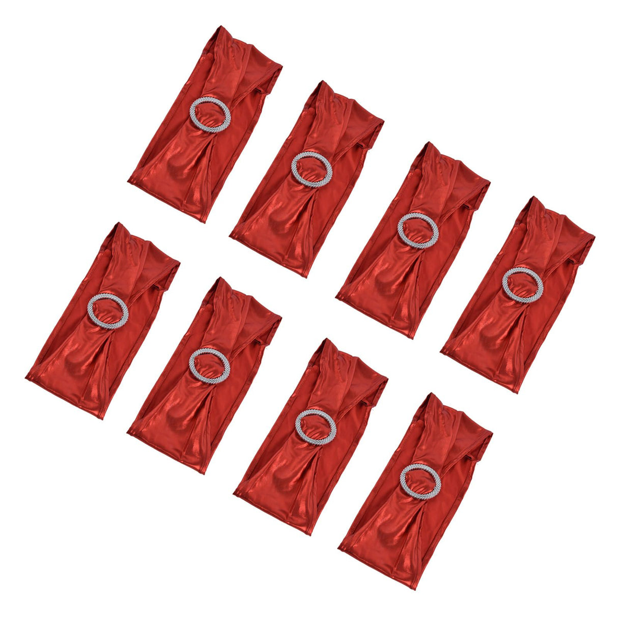 10Pcs Chair Cover Bands Elastic Stretch Sashes Bows for Wedding Banquet Hotel DecorationBright Red