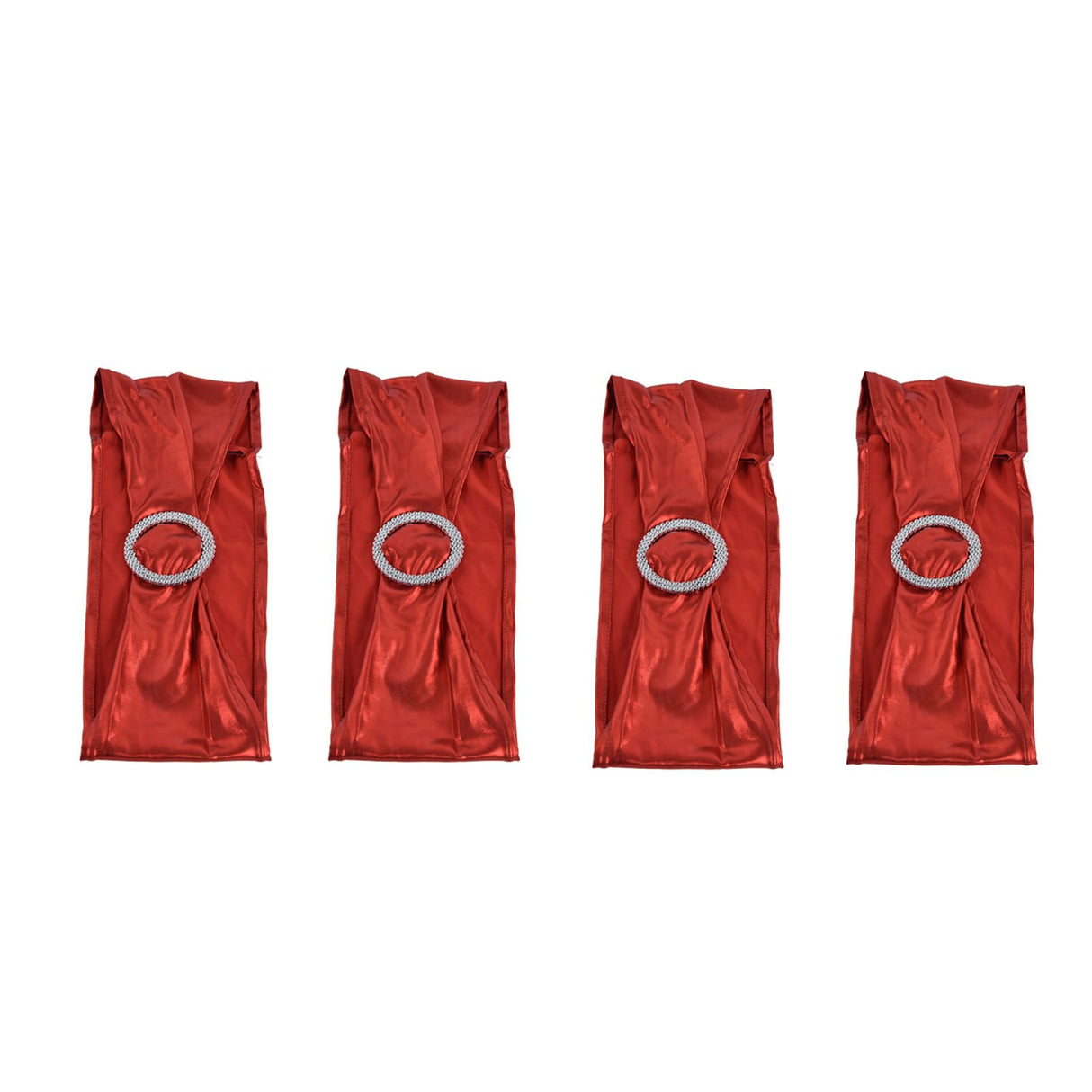 10Pcs Chair Cover Bands Elastic Stretch Sashes Bows for Wedding Banquet Hotel DecorationBright Red