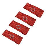 10Pcs Chair Cover Bands Elastic Stretch Sashes Bows for Wedding Banquet Hotel DecorationBright Red - Top-Down View