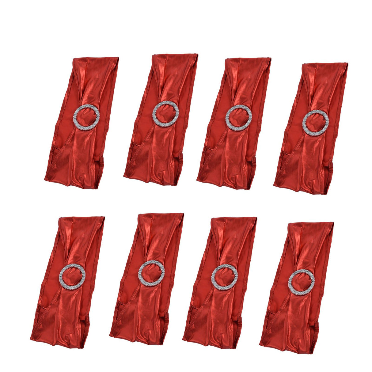 10Pcs Chair Cover Bands Elastic Stretch Sashes Bows for Wedding Banquet Hotel DecorationBright Red