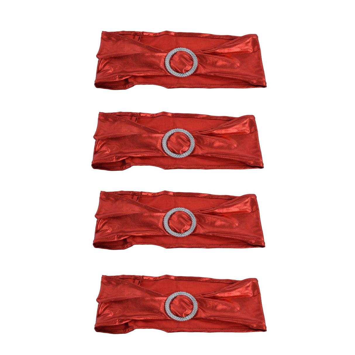 10Pcs Chair Cover Bands Elastic Stretch Sashes Bows for Wedding Banquet Hotel DecorationBright Red