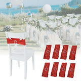 10Pcs Chair Cover Bands Elastic Stretch Sashes Bows for Wedding Banquet Hotel DecorationBright Red
