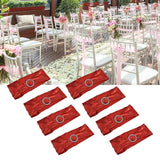 10Pcs Chair Cover Bands Elastic Stretch Sashes Bows for Wedding Banquet Hotel DecorationBright Red - Extra Image