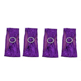 10Pcs Chair Cover Bands Elastic Stretch Sashes Bows for Wedding Banquet Hotel DecorationPurple