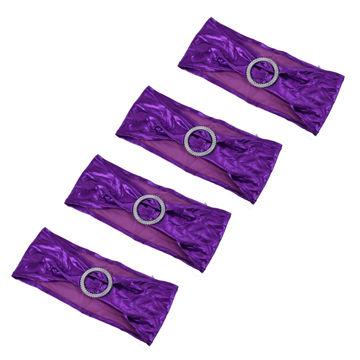 10Pcs Chair Cover Bands Elastic Stretch Sashes Bows for Wedding Banquet Hotel DecorationPurple