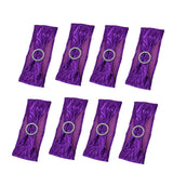10Pcs Chair Cover Bands Elastic Stretch Sashes Bows for Wedding Banquet Hotel DecorationPurple