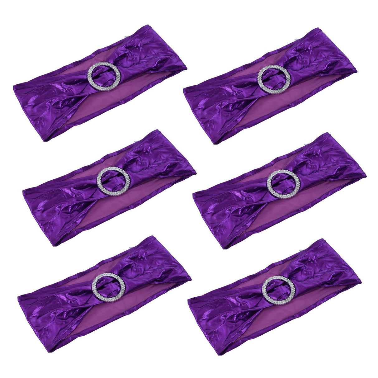 10Pcs Chair Cover Bands Elastic Stretch Sashes Bows for Wedding Banquet Hotel DecorationPurple