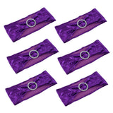 10Pcs Chair Cover Bands Elastic Stretch Sashes Bows for Wedding Banquet Hotel DecorationPurple