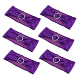 10Pcs Chair Cover Bands Elastic Stretch Sashes Bows for Wedding Banquet Hotel DecorationPurple