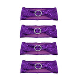 10Pcs Chair Cover Bands Elastic Stretch Sashes Bows for Wedding Banquet Hotel DecorationPurple