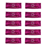 10Pcs Chair Cover Bands Elastic Stretch Sashes Bows for Wedding Banquet Hotel DecorationRose Red