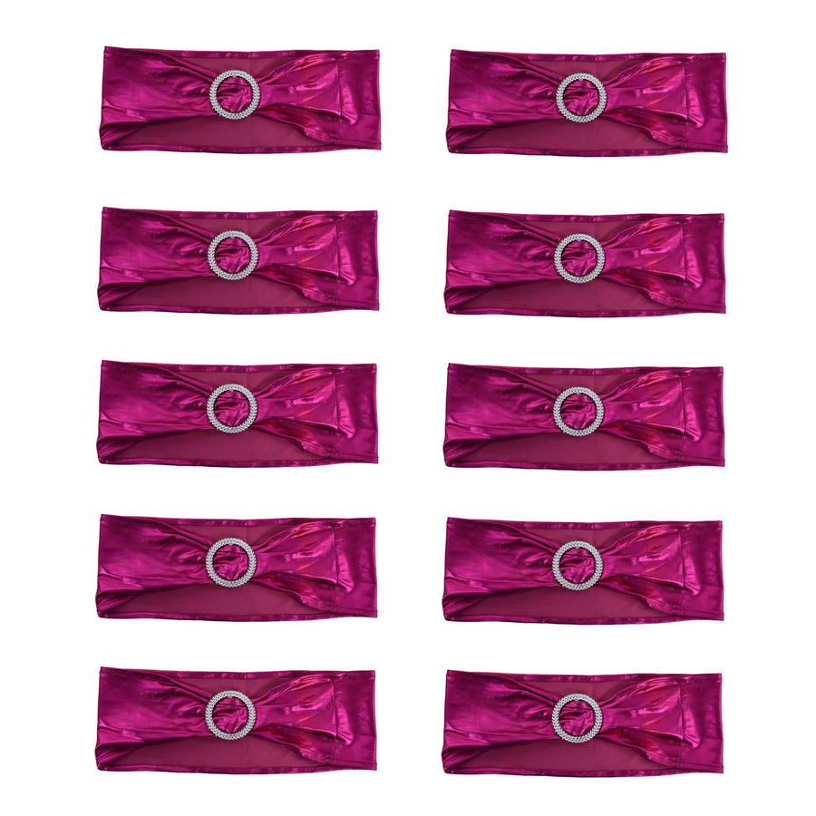 10Pcs Chair Cover Bands Elastic Stretch Sashes Bows for Wedding Banquet Hotel DecorationRose Red