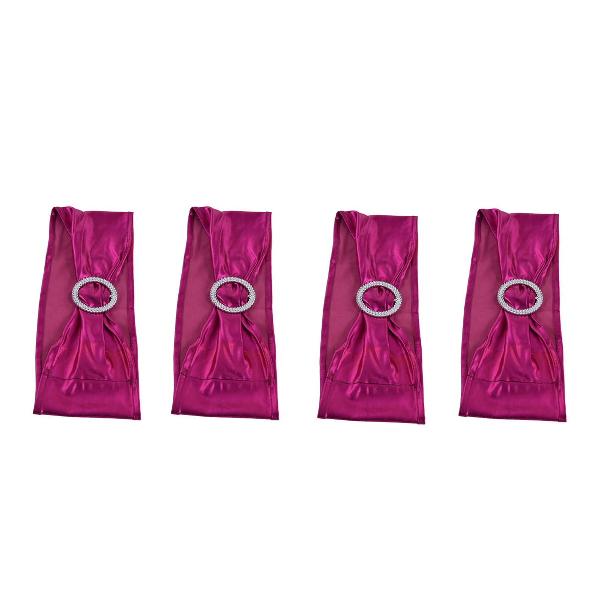 10Pcs Chair Cover Bands Elastic Stretch Sashes Bows for Wedding Banquet Hotel DecorationRose Red