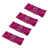 10Pcs Chair Cover Bands Elastic Stretch Sashes Bows for Wedding Banquet Hotel DecorationRose Red