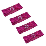 10Pcs Chair Cover Bands Elastic Stretch Sashes Bows for Wedding Banquet Hotel DecorationRose Red