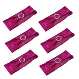 10Pcs Chair Cover Bands Elastic Stretch Sashes Bows for Wedding Banquet Hotel DecorationRose Red - Low Angle