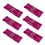 10Pcs Chair Cover Bands Elastic Stretch Sashes Bows for Wedding Banquet Hotel DecorationRose Red