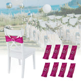 10Pcs Chair Cover Bands Elastic Stretch Sashes Bows for Wedding Banquet Hotel DecorationRose Red - Extra Image