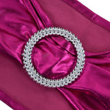 10Pcs Chair Cover Bands Elastic Stretch Sashes Bows for Wedding Banquet Hotel DecorationRose Red - Extra Image