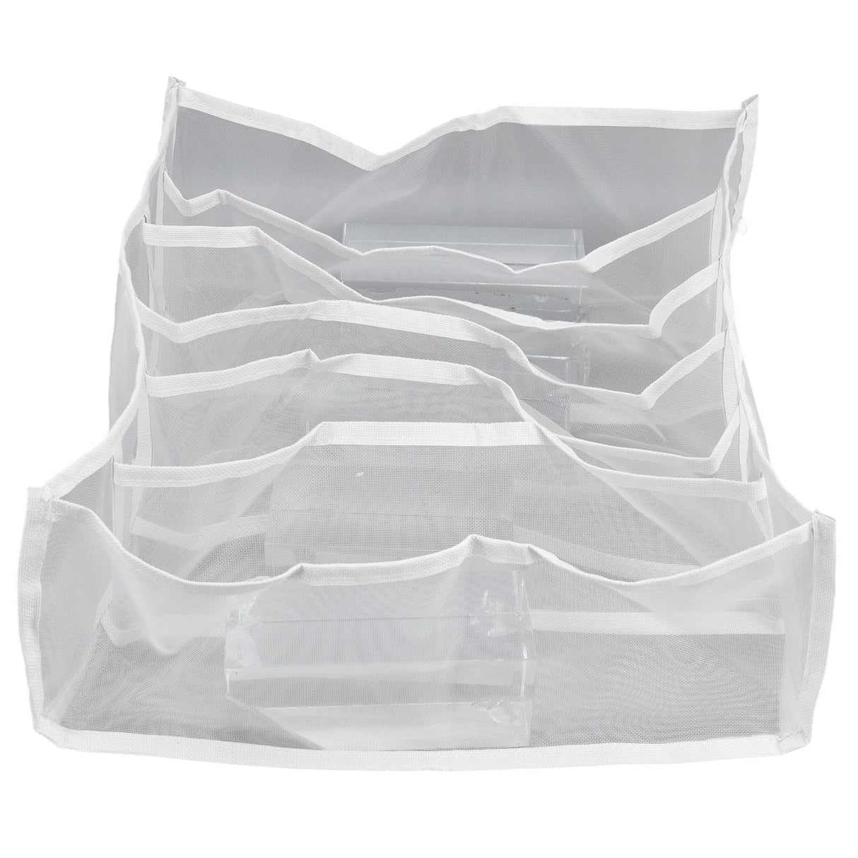 Underwear Storage Box Breathable Foldable Multiple Cells Drawer Organizer for Bras Socks6 Cells