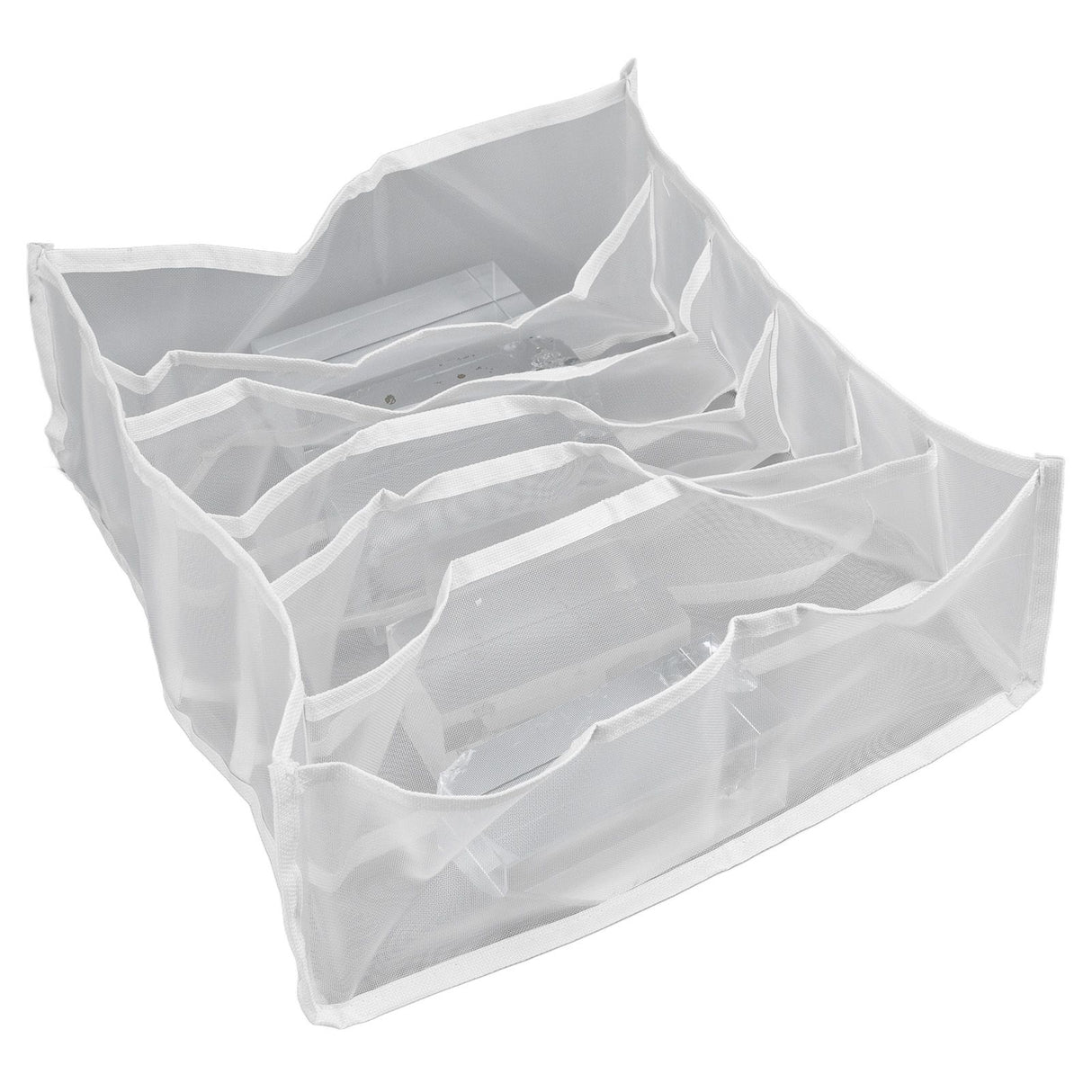 Underwear Storage Box Breathable Foldable Multiple Cells Drawer Organizer for Bras Socks6 Cells
