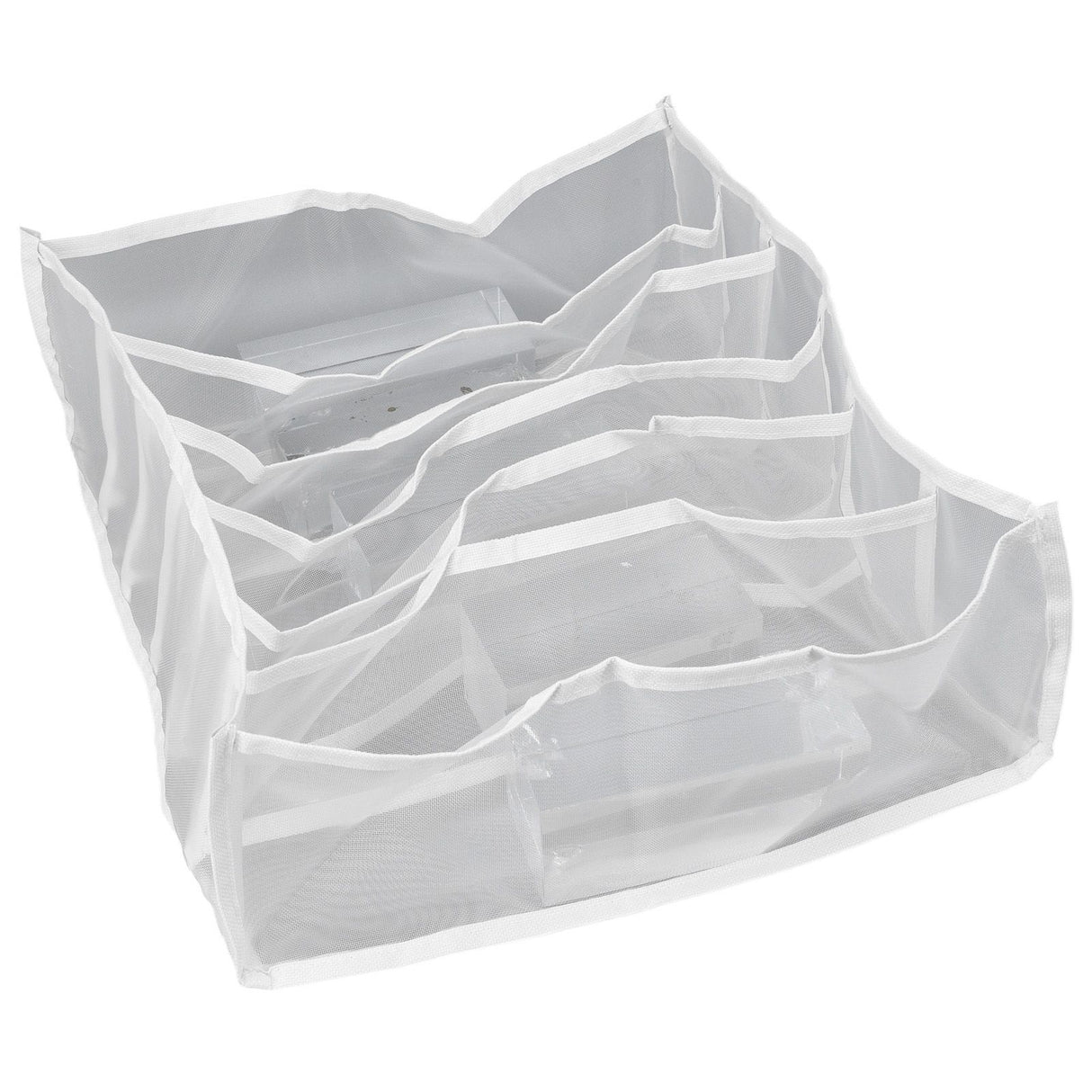 Underwear Storage Box Breathable Foldable Multiple Cells Drawer Organizer for Bras Socks6 Cells