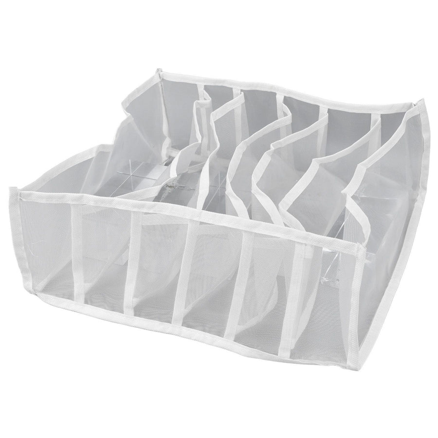 Underwear Storage Box Breathable Foldable Multiple Cells Drawer Organizer for Bras Socks6 Cells