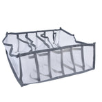 Underwear Organizer Mesh Foldable Breathable Multi Cells Socks Storage Box for Bras Panties6 Cells