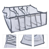 Underwear Organizer Mesh Foldable Breathable Multi Cells Socks Storage Box for Bras Panties6 Cells - Low Angle