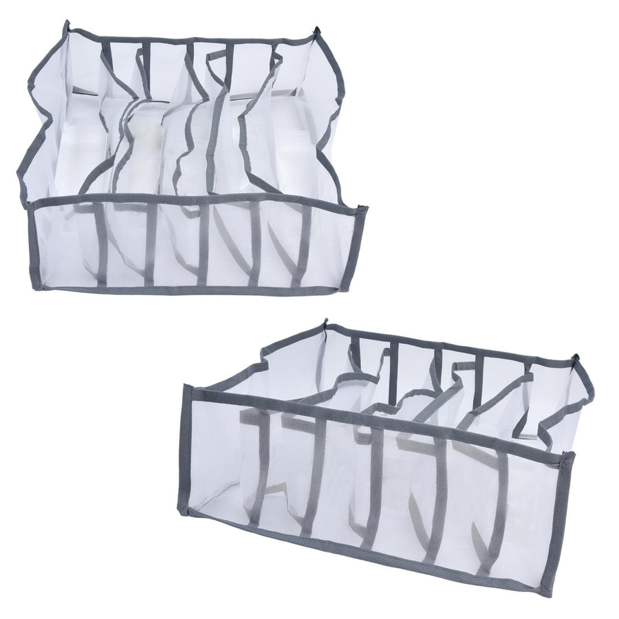 Underwear Organizer Mesh Foldable Breathable Multi Cells Socks Storage Box for Bras Panties6 Cells