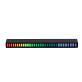 RGB Light Bar Voice Control Ambient Light Music Atmosphere Lamp USB for Car Home StudioBlack - Close-Up Angle