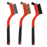 Wire Brush Set Brass Stainless Steel Bristles with Curved Handle Grip for Kitchen Gas Stove Range Hood