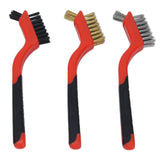 Wire Brush Set Brass Stainless Steel Bristles with Curved Handle Grip for Kitchen Gas Stove Range Hood