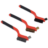 Wire Brush Set Brass Stainless Steel Bristles with Curved Handle Grip for Kitchen Gas Stove Range Hood