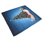 Christmas 3D Digital Printing Curtains House Decor Shading Curtains with Christmas Tree for Living Room Bedroom150x166cm / 59.1x65.4in - Side View