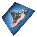 Christmas 3D Digital Printing Curtains House Decor Shading Curtains with Christmas Tree for Living Room Bedroom150x166cm / 59.1x65.4in - Rear View