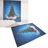 Christmas 3D Digital Printing Curtains House Decor Shading Curtains with Christmas Tree for Living Room Bedroom150x166cm / 59.1x65.4in - Extra Image