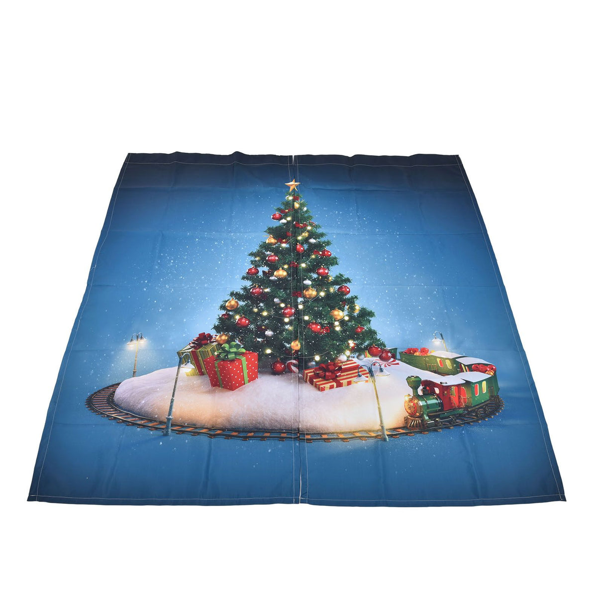 Christmas 3D Digital Printing Curtains House Decor Shading Curtains with Christmas Tree for Living Room Bedroom170x200cm / 66.9x78.7in