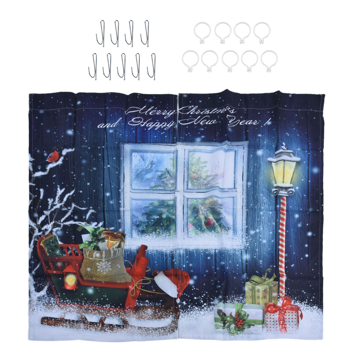 Christmas Style Curtain Personalized 3D Digital Printing Blackout Curtains Waterproof Cloth Shower Curtains150x166cm
