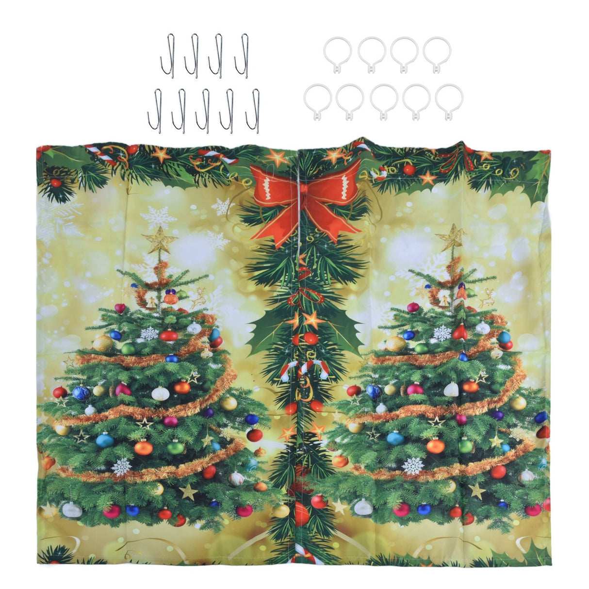 Blackout Curtains 3D Printing Waterproof Fashionable Decorative Cloth Christmas Curtain for Porch Bedroom150x166cm